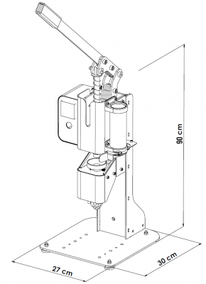 BASIC V2 manuel enjeksiyon makinesi ölçülü teknik çizimi